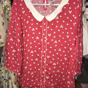 Lauren Conrad Disney White Polka Dot Top